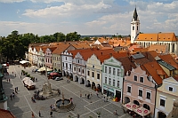 náměstí v Třeboni, 800 m od penzionu u Čápa
